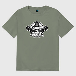 Женская футболка оверсайз Gorilla power gym