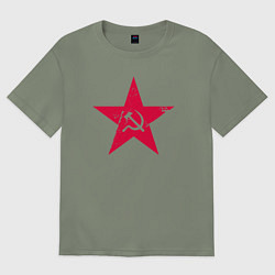 Футболка оверсайз женская Звезда - СССР, цвет: авокадо