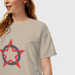 Футболка оверсайз женская Circle star USSR, цвет: миндальный — фото 2