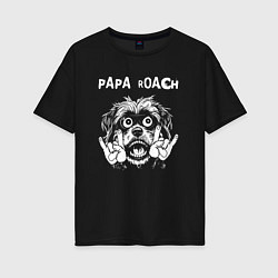 Женская футболка оверсайз Papa Roach rock dog