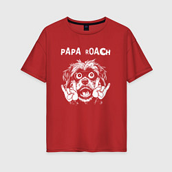 Футболка оверсайз женская Papa Roach rock dog, цвет: красный