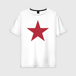 Женская футболка оверсайз USSR red star