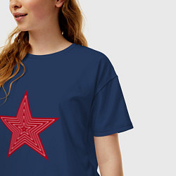 Футболка оверсайз женская USSR red star, цвет: тёмно-синий — фото 2