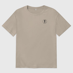 Женская футболка оверсайз Сокрушу пред ним врагов его крест черный на узорно