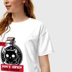 Футболка оверсайз женская Dont open evil inside, цвет: белый — фото 2