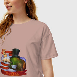 Футболка оверсайз женская Мудрость и Печаль - Сэр Троглодит, цвет: пыльно-розовый — фото 2