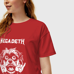 Футболка оверсайз женская Megadeth rock dog, цвет: красный — фото 2
