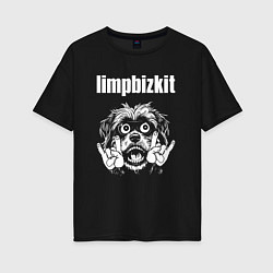 Женская футболка оверсайз Limp Bizkit rock dog