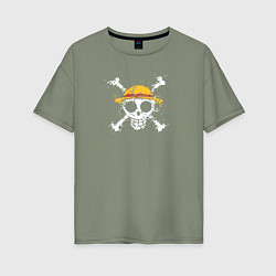 Футболка оверсайз женская One piece ванпис, цвет: авокадо