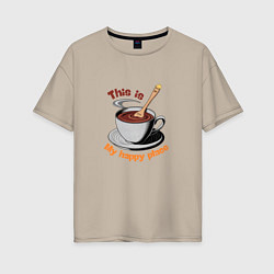 Женская футболка оверсайз Счастье в мелочах