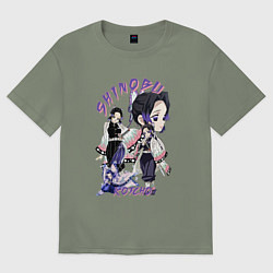 Женская футболка оверсайз Клинок рассекающий демонов Шинобу Кочо столп