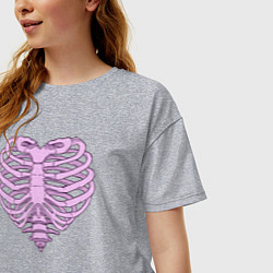 Футболка оверсайз женская Break my bones, цвет: меланж — фото 2