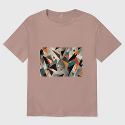Футболка оверсайз женская Отголоски конструктивизма, цвет: пыльно-розовый