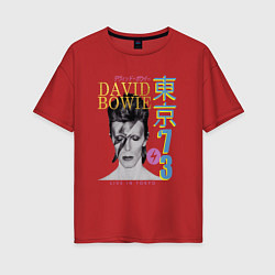 Футболка оверсайз женская David Bowie - Live in Tokyo 73, цвет: красный