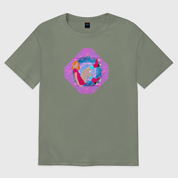 Женская футболка оверсайз Девушка на роликах