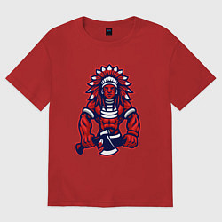 Женская футболка оверсайз Индеец с топором