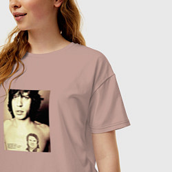 Футболка оверсайз женская Мик Джаггер и Лоза, цвет: пыльно-розовый — фото 2