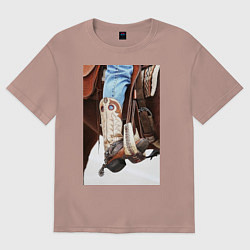 Футболка оверсайз женская Western style, цвет: пыльно-розовый