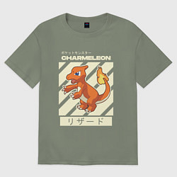 Женская футболка оверсайз Покемоны Чармелеон Charmeleon