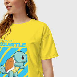 Футболка оверсайз женская Покемоны Сквиртл Squirtle, цвет: желтый — фото 2