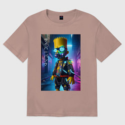 Женская футболка оверсайз Барт Симпсон в респираторе - нейроарт