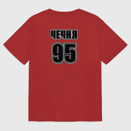 Женская футболка оверсайз Герб Чечни / Красный – фото 2