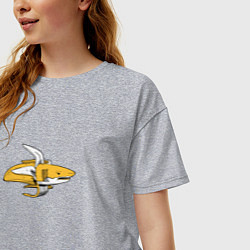 Футболка оверсайз женская Акулабанан, цвет: меланж — фото 2