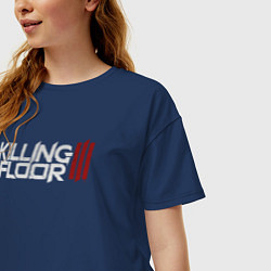 Футболка оверсайз женская Killing floor 3 logo, цвет: тёмно-синий — фото 2