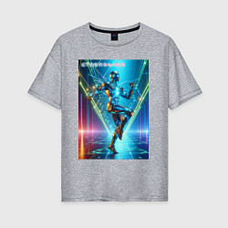 Футболка оверсайз женская Cool cyber dancer - neon glow, цвет: меланж