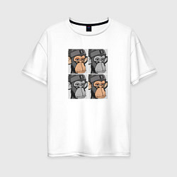 Женская футболка оверсайз Four monkeys