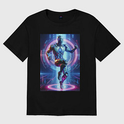 Женская футболка оверсайз Cyber dancer - neon glow fantasy