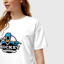 Футболка оверсайз женская Турнир хоккея, цвет: белый — фото 2