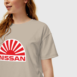 Футболка оверсайз женская Nissan car, цвет: миндальный — фото 2