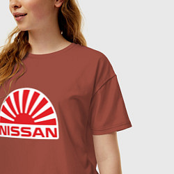 Футболка оверсайз женская Nissan car, цвет: кирпичный — фото 2