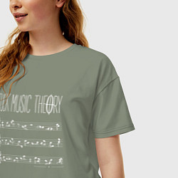 Футболка оверсайз женская Fuck music theory, цвет: авокадо — фото 2