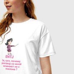 Футболка оверсайз женская Entj окей гугл, цвет: белый — фото 2