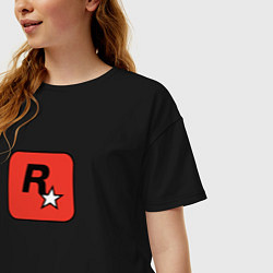 Футболка оверсайз женская Rockstar logo team, цвет: черный — фото 2