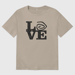 Футболка оверсайз женская Love true detective, цвет: миндальный