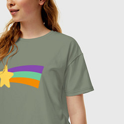 Футболка оверсайз женская Радужный свитер Мэйбл, цвет: авокадо — фото 2