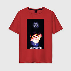 Женская футболка оверсайз Exo monster