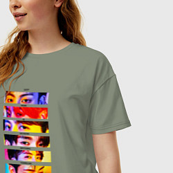 Футболка оверсайз женская Got7 все участники группы, цвет: авокадо — фото 2