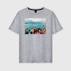 Футболка оверсайз женская Got7 на фоне сеула, цвет: меланж