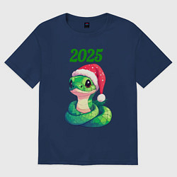 Женская футболка оверсайз Зеленая змейка 2025 год