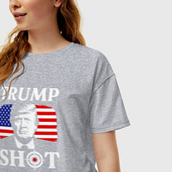 Футболка оверсайз женская Trump shot, цвет: меланж — фото 2