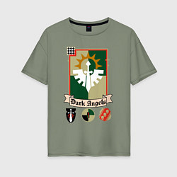 Футболка оверсайз женская Dark angels Warhammer 40k, цвет: авокадо