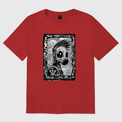 Женская футболка оверсайз Gasmask punk society