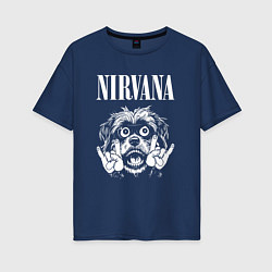 Женская футболка оверсайз Nirvana rock dog