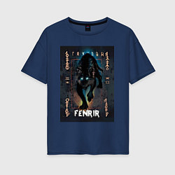 Женская футболка оверсайз Fenrir black vinyl