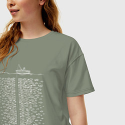 Футболка оверсайз женская Рыба есть - клёва нет, цвет: авокадо — фото 2