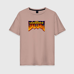 Футболка оверсайз женская Doom ultimate, цвет: пыльно-розовый